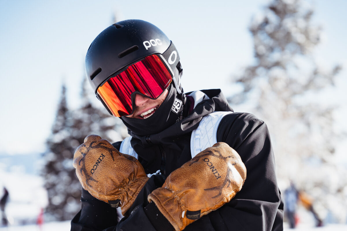 Skier stoked on his new ski gear