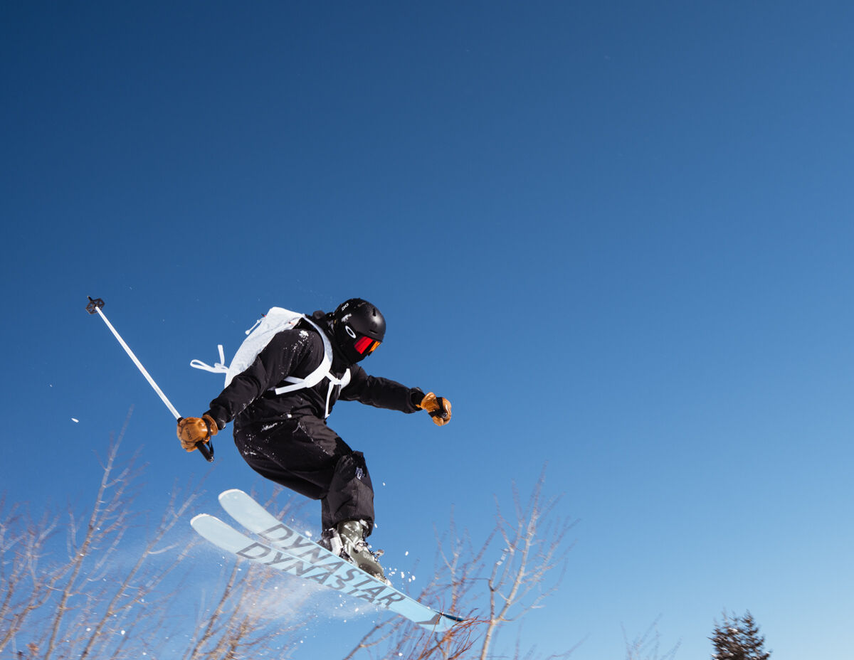 Man Skiing in New Black Crows Gear