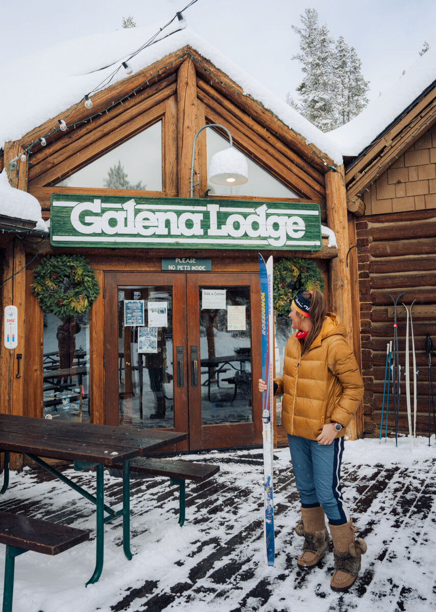 Women Wearing Mukluks at Ski Resort
