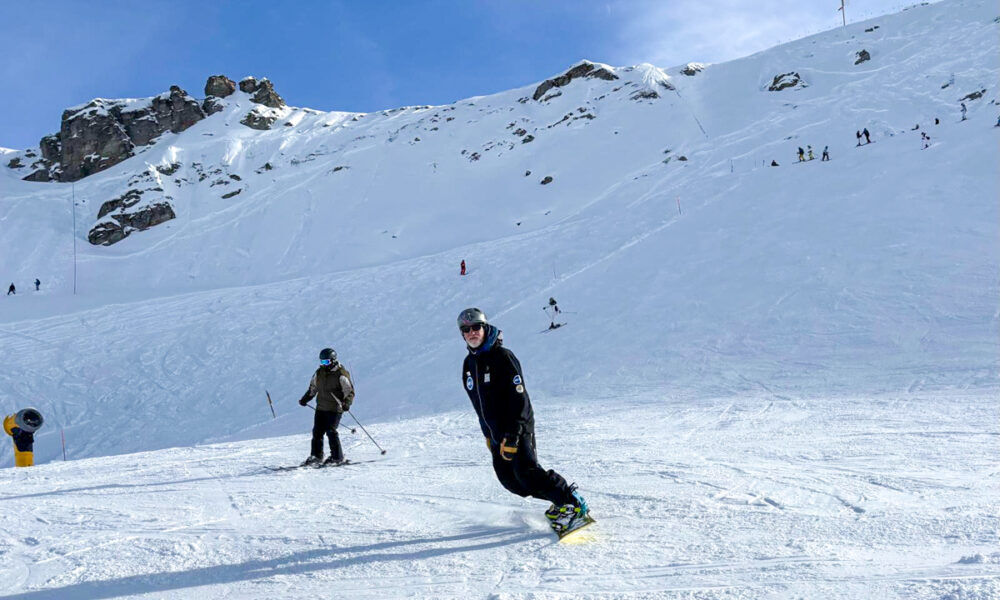 Marc Dean Snowboarding in Verbier