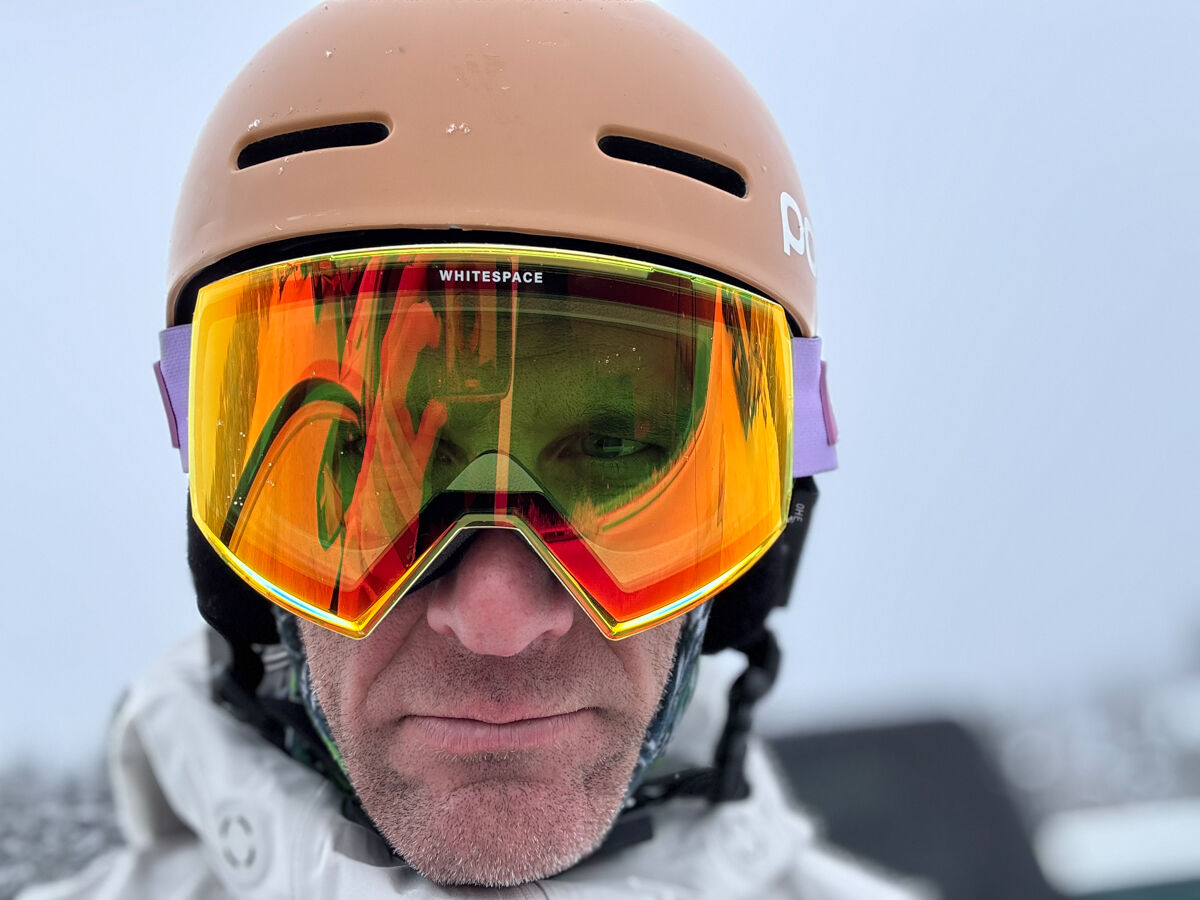 Man Wearing Whitespace Ski and Snowboard Goggles