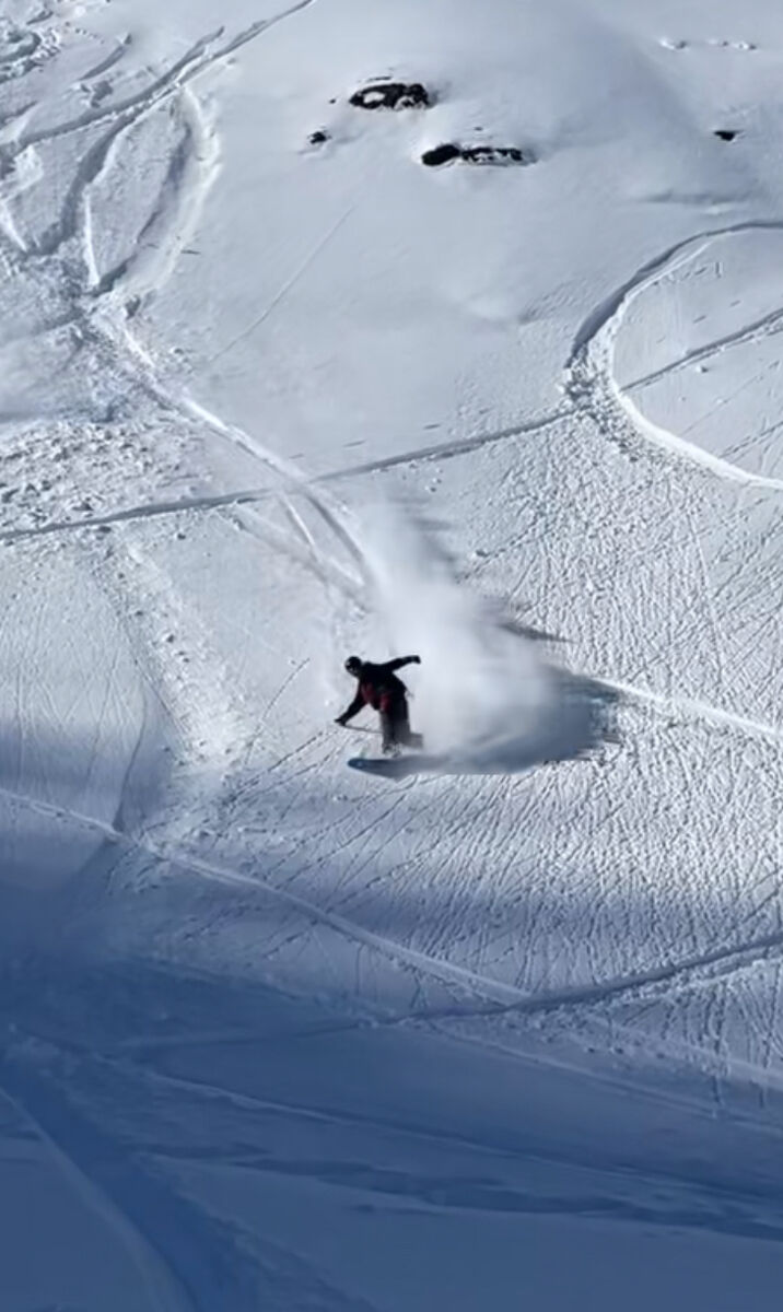 Man Ripping Powder in the Tetons