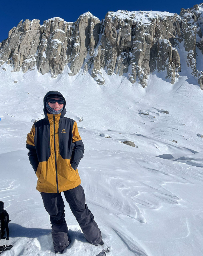 Man Wearing Jones Snowboards Jacket