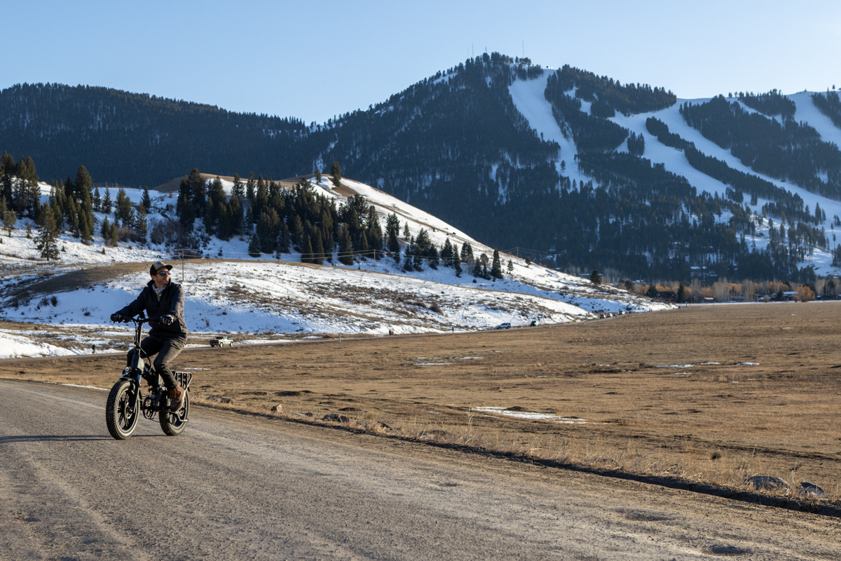 Man Riding E-Bike