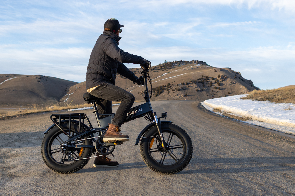 Man Sitting on E-Bike