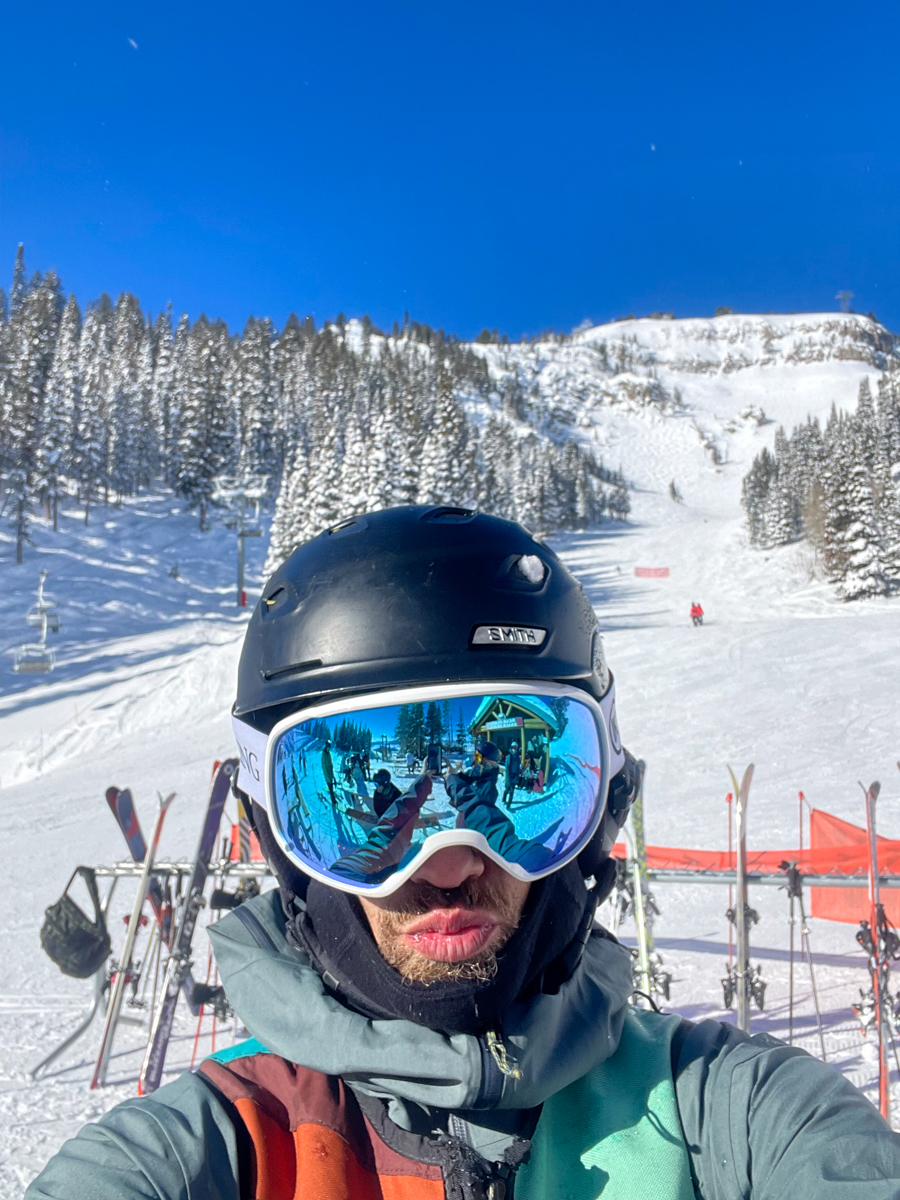 Man Wearing Ski Goggles