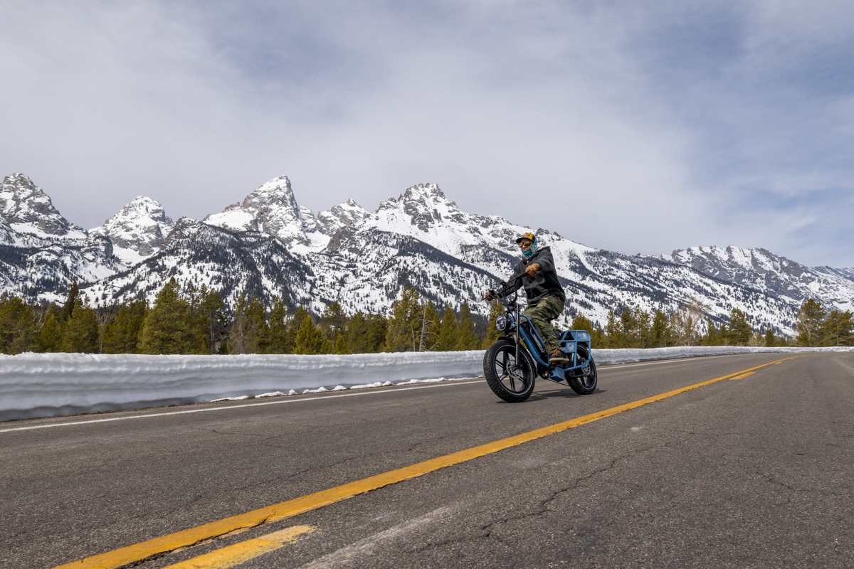 Man Riding Fast on E-Bike