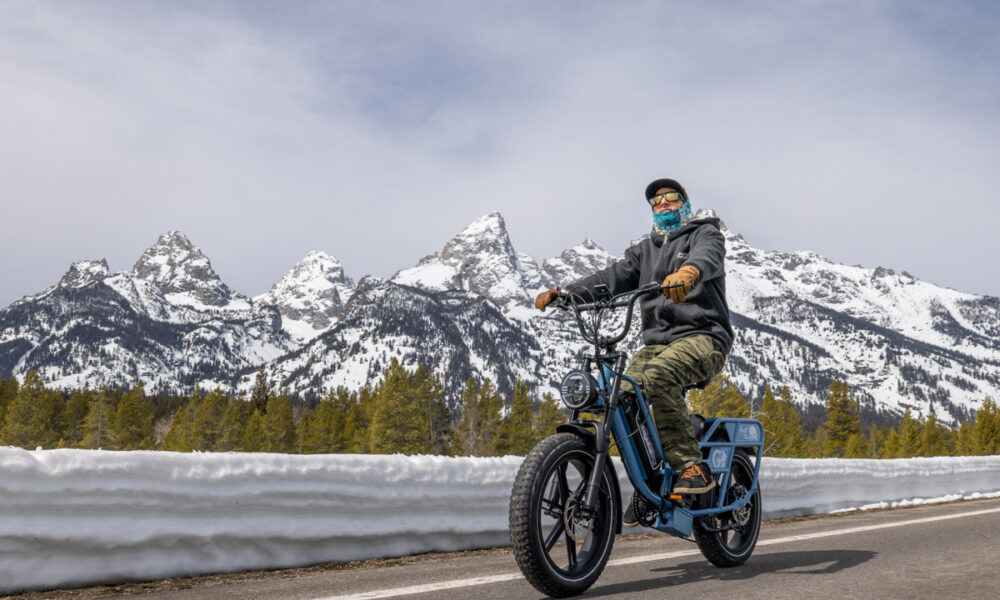 E-Bike with Mountains in Background