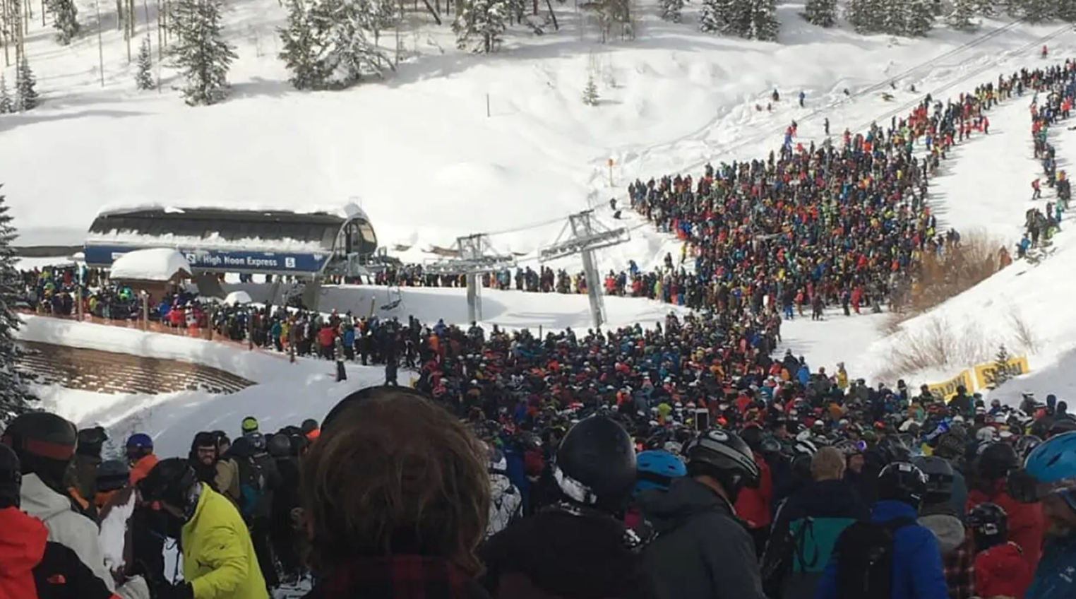 Vail Lift Line Crowds