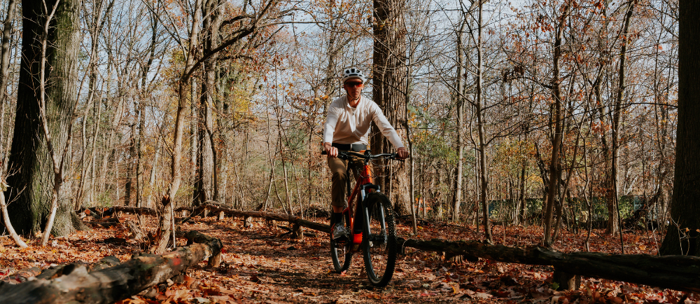 Man Riding E-MTB