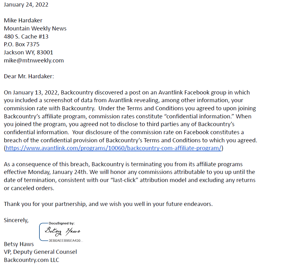 Betsy Haws Backcountry.com