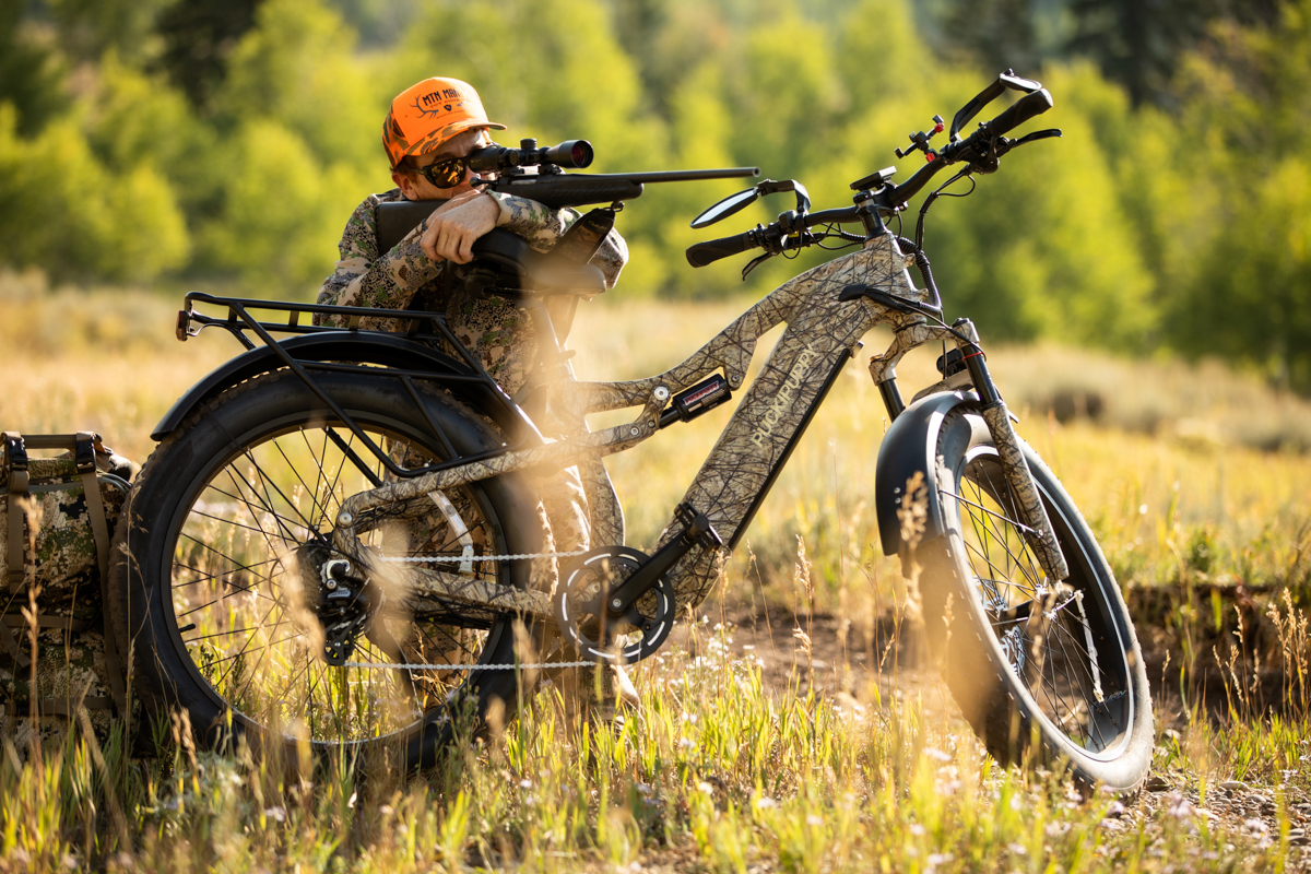 Man Hunting Off E-Bike