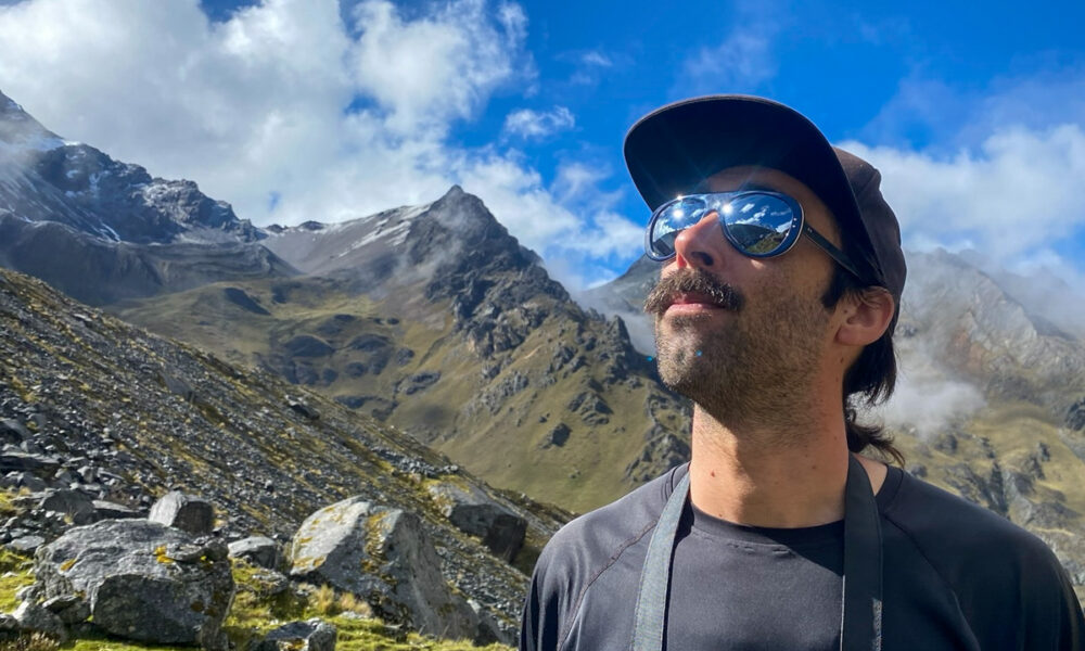 VALLON is Back in Business, Ski Aviators Review John Beye Man Testing Sunglasses in Peru for Mountain Weekly News