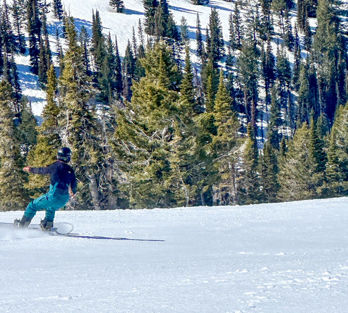 Women Making Fast SNowboard Turns