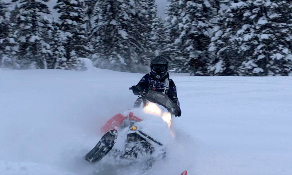 A Multi Sport Test of the POC Fovea Goggles in the Tetons Women Snowmobiling in the Tetons