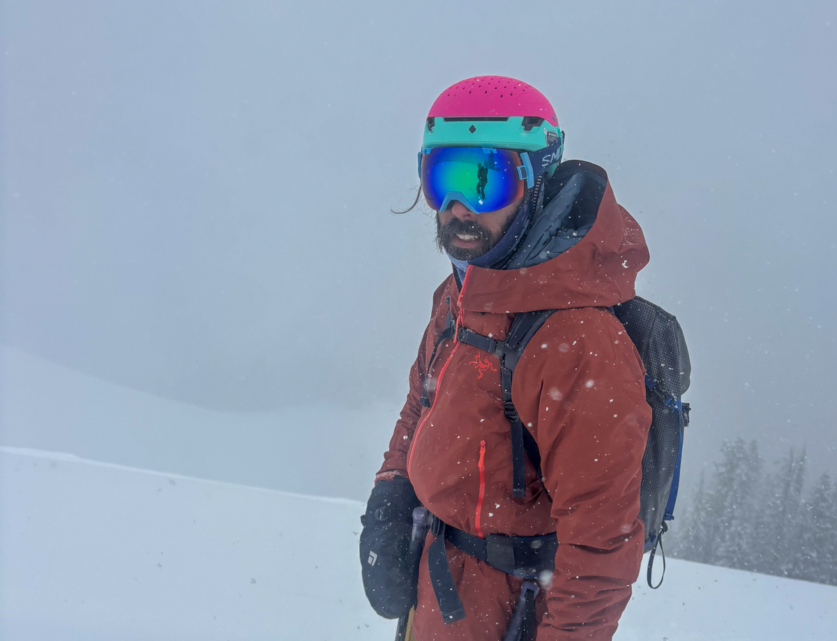 Man Wearing Backcountry Ski Gear