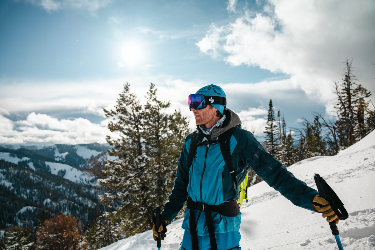 Man Looking out on Snow