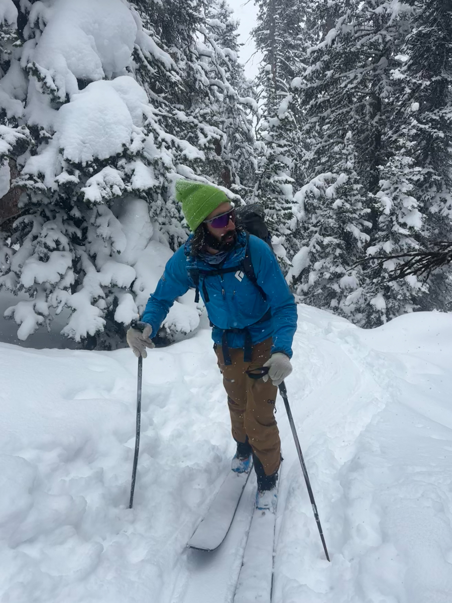 Man Ski Touring in Jackson WY
