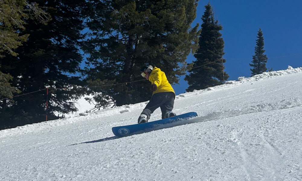 Man Snowboarding at Grand Targhee Resort