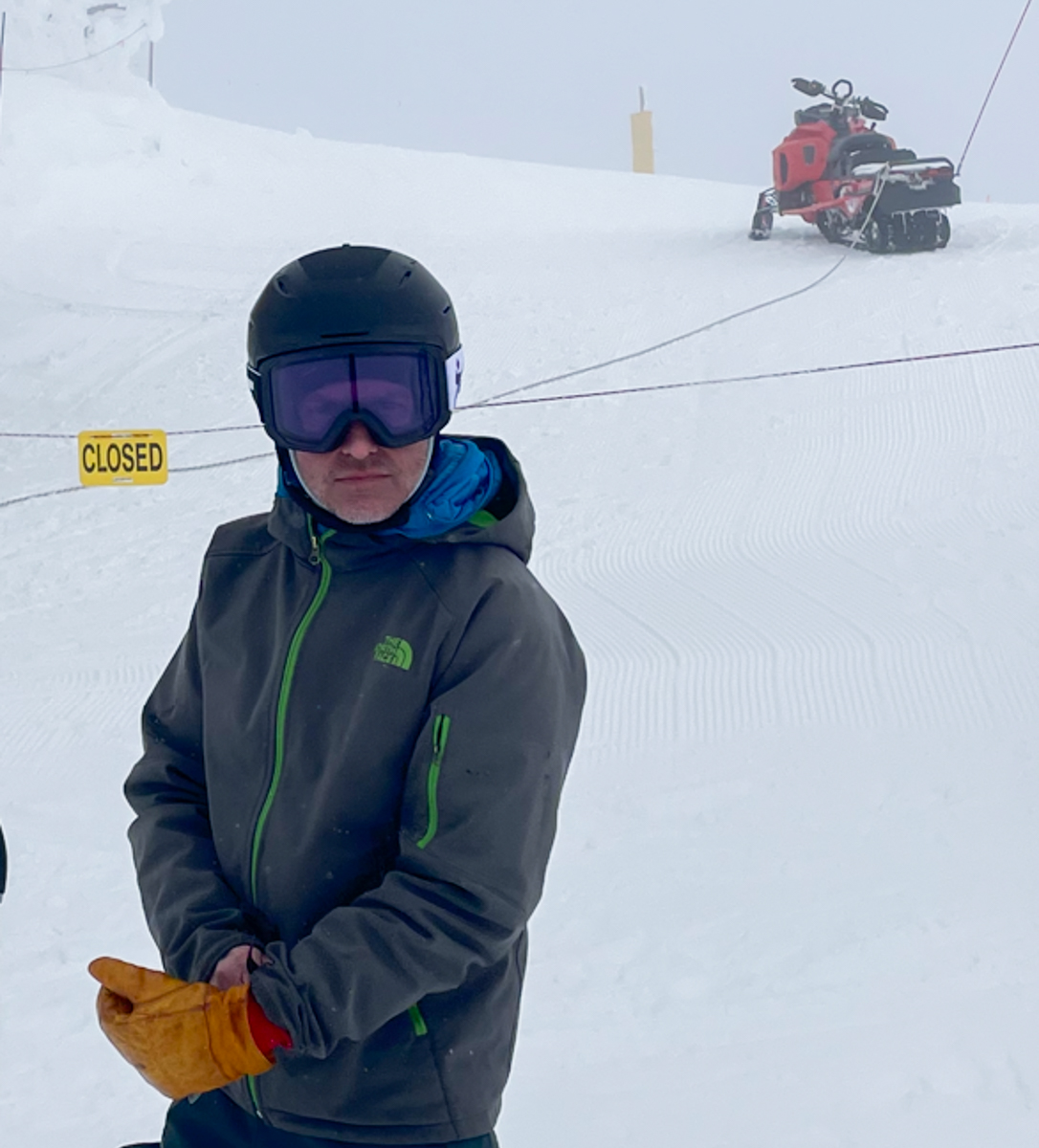 Man Wearing Ski Goggles 