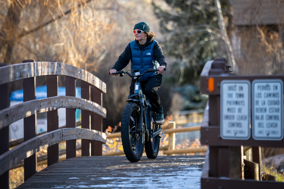 Women Riding E-Bike