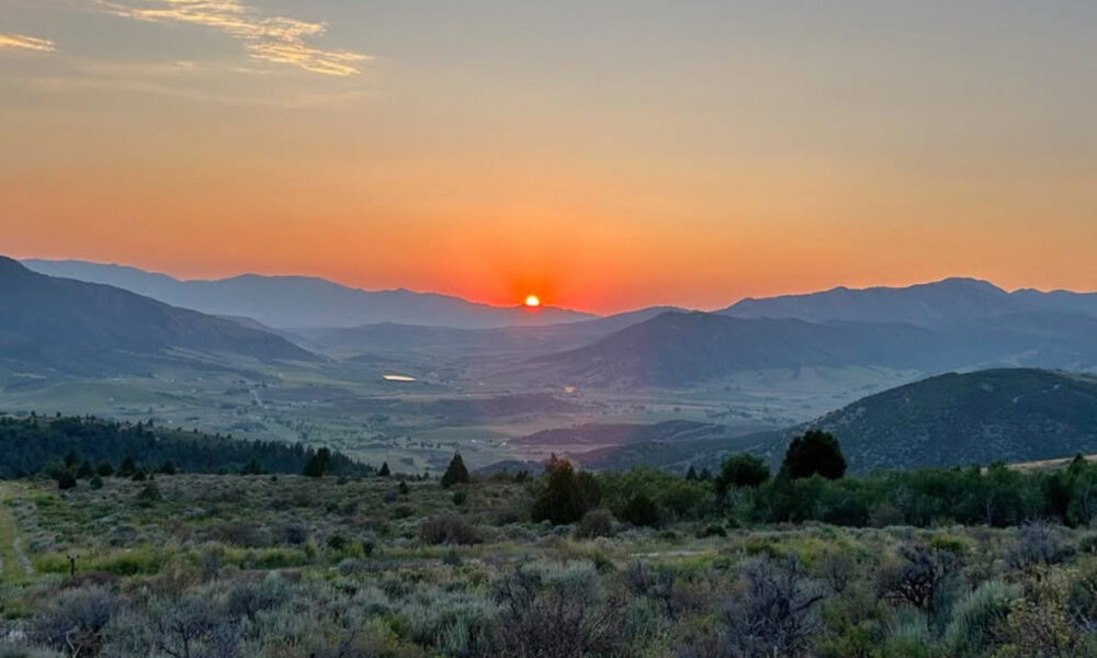 Bright Vibrant Mountain Sunset Colors