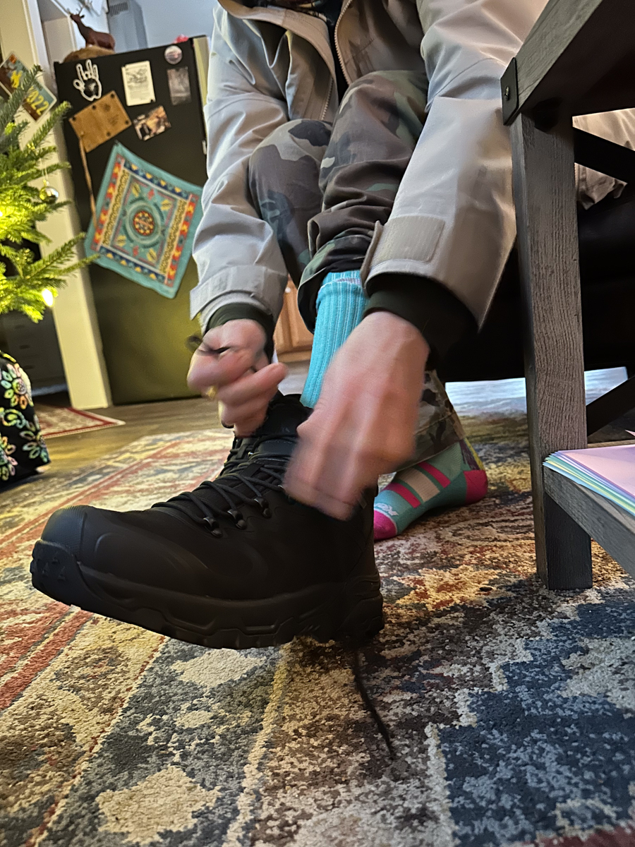 Putting on a Pair of Boots