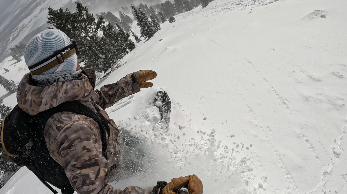 Man Riding Deep Powder Jackson Hole