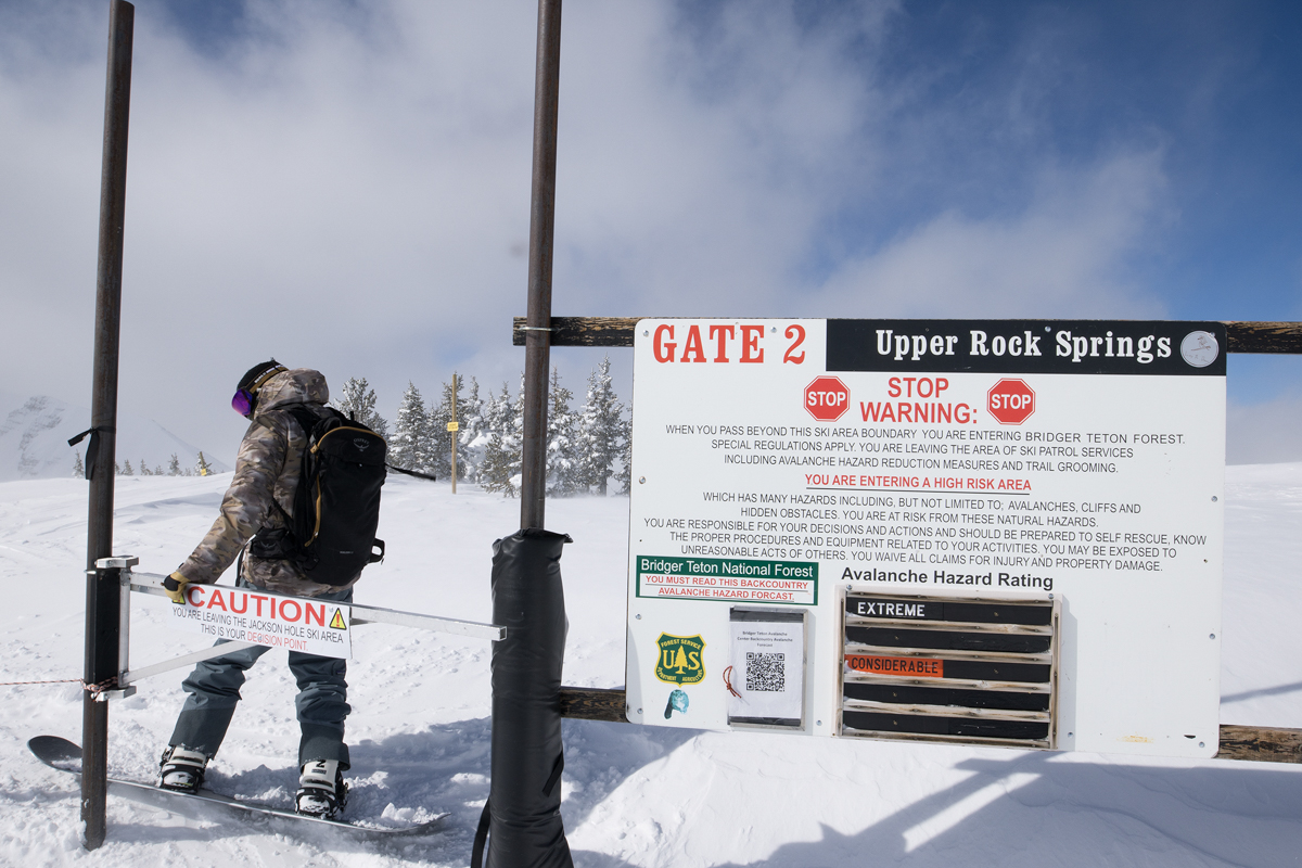 Snowboarder Jackson Hole Backcountry