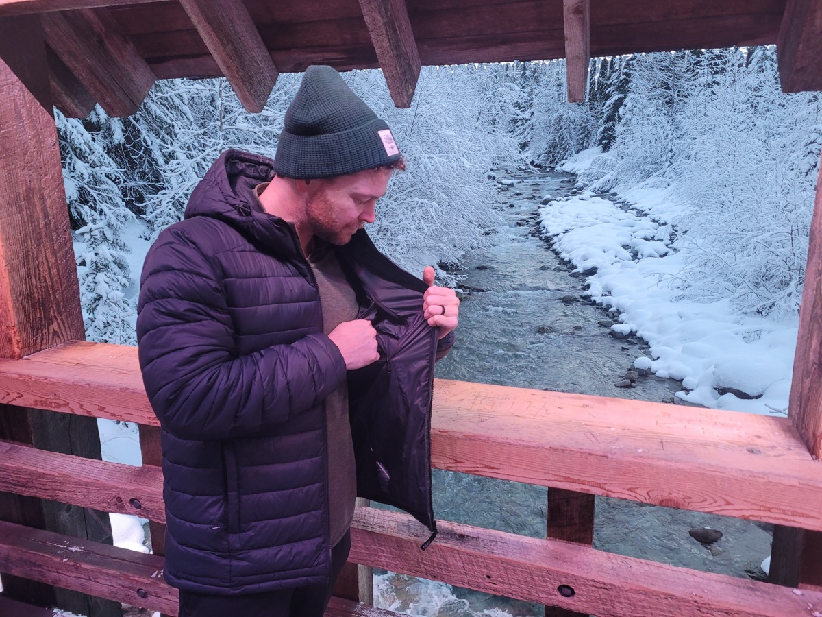 Man Wearing Puffy Jacket