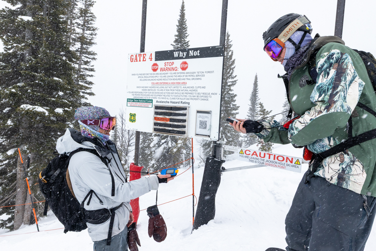 Man Testing Avalanche Beacon