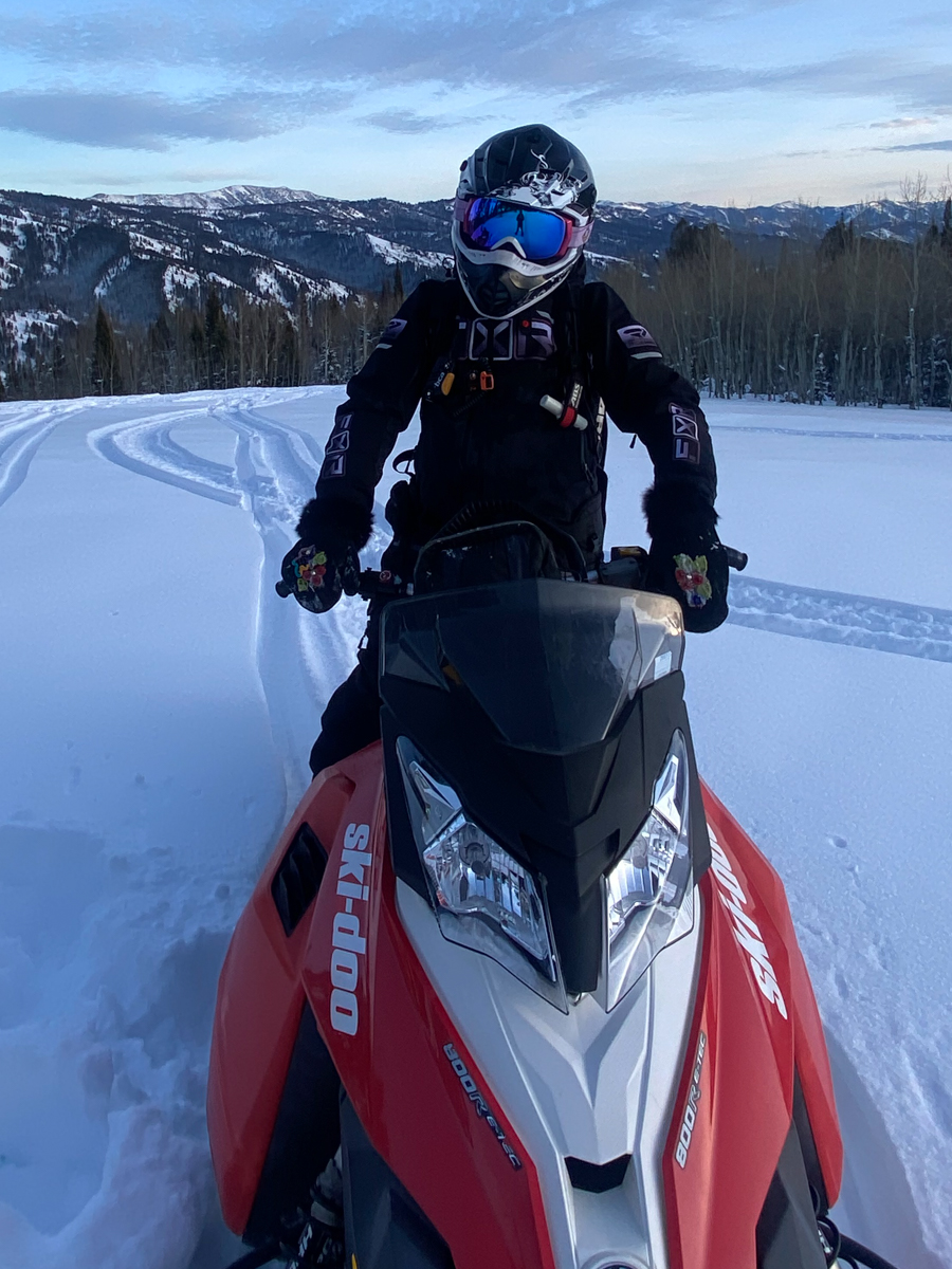 Women Snowmobiling Wyoming