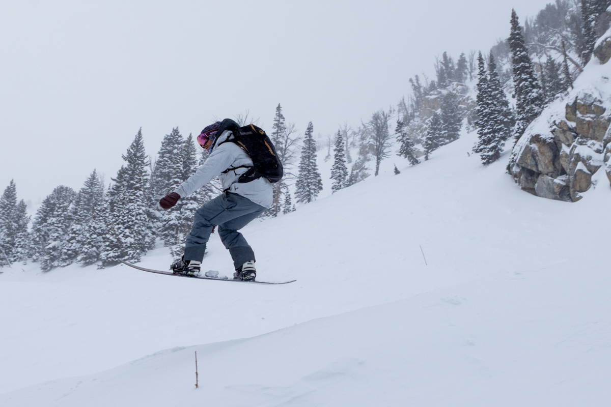 Snowboarder Air on The Never Summer Eclipse Snowboard