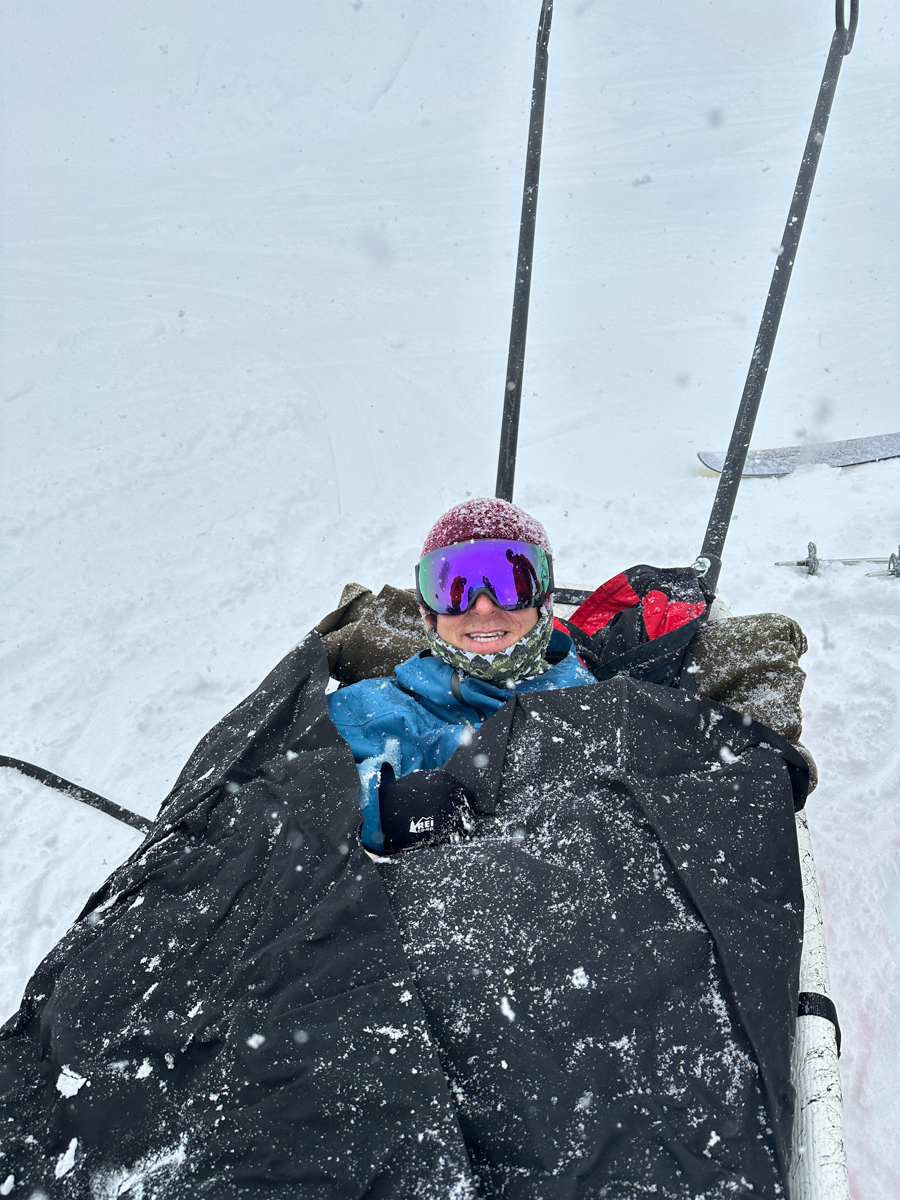 Mike Hardaker with Ski Patrol