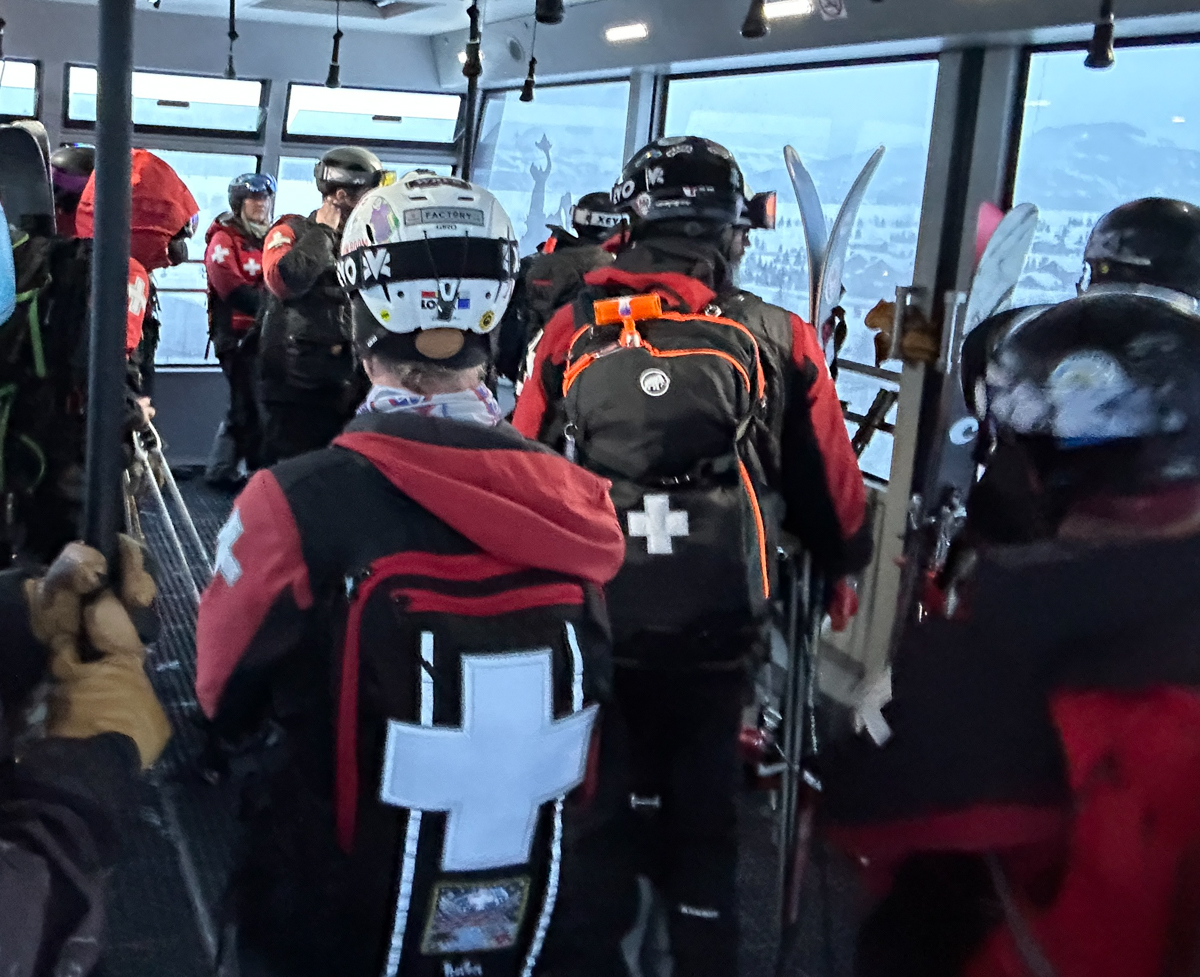 Ski Patrollers on Tram