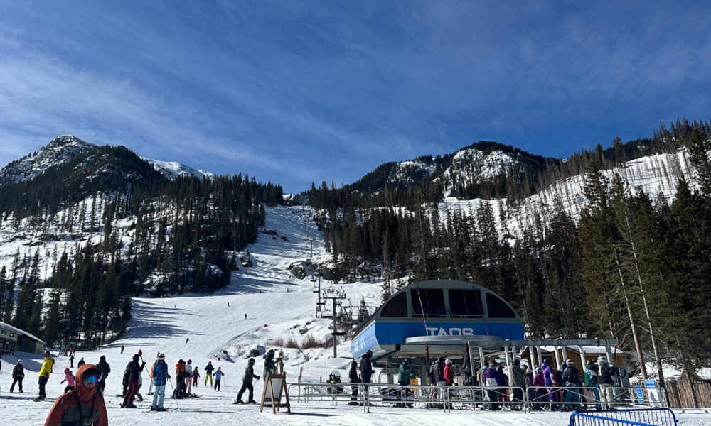 Taos Has a Lack of Crowds, This Photo Was Taken Saturday at Noon, They Understand Less is More with Skiers #'s | Photo Mike Hardaker Mountain Weekly News