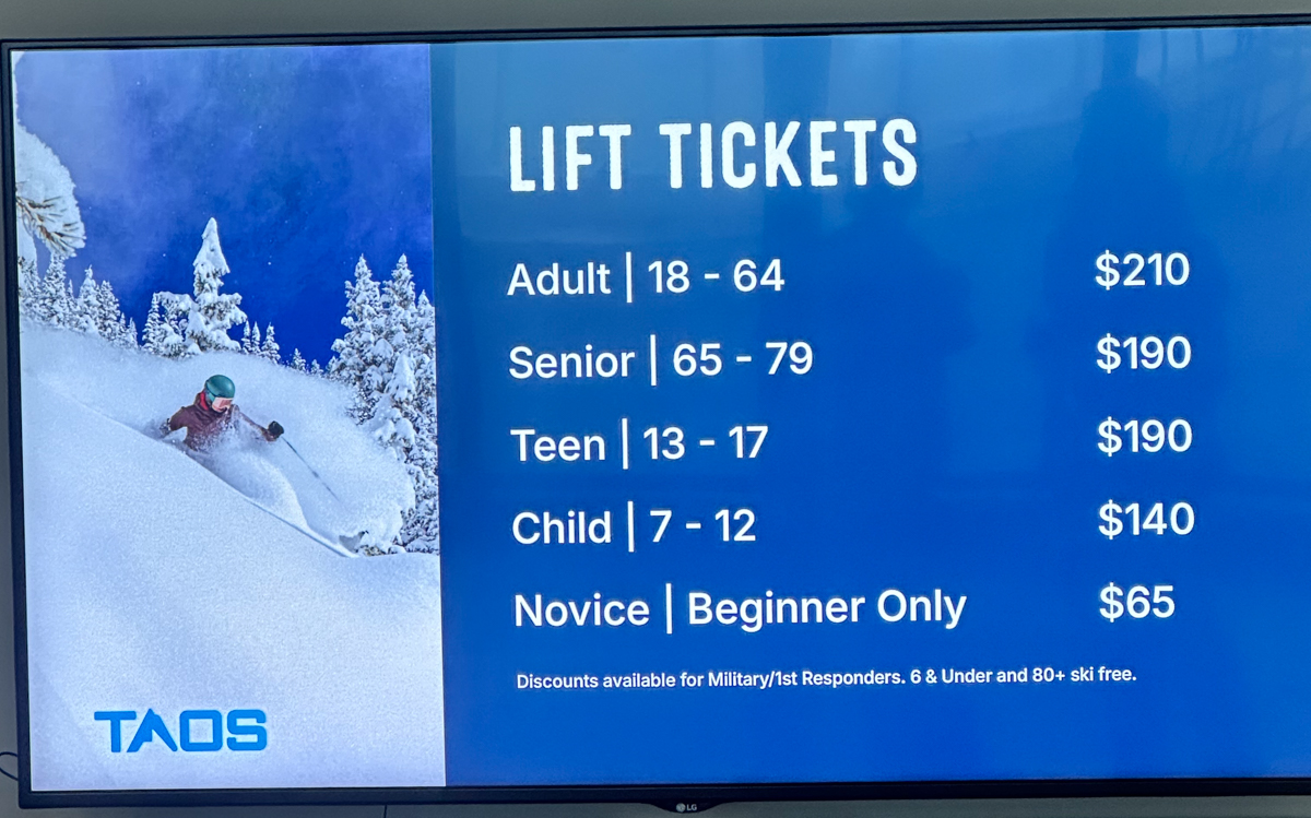 Taos Lift Ticket Price