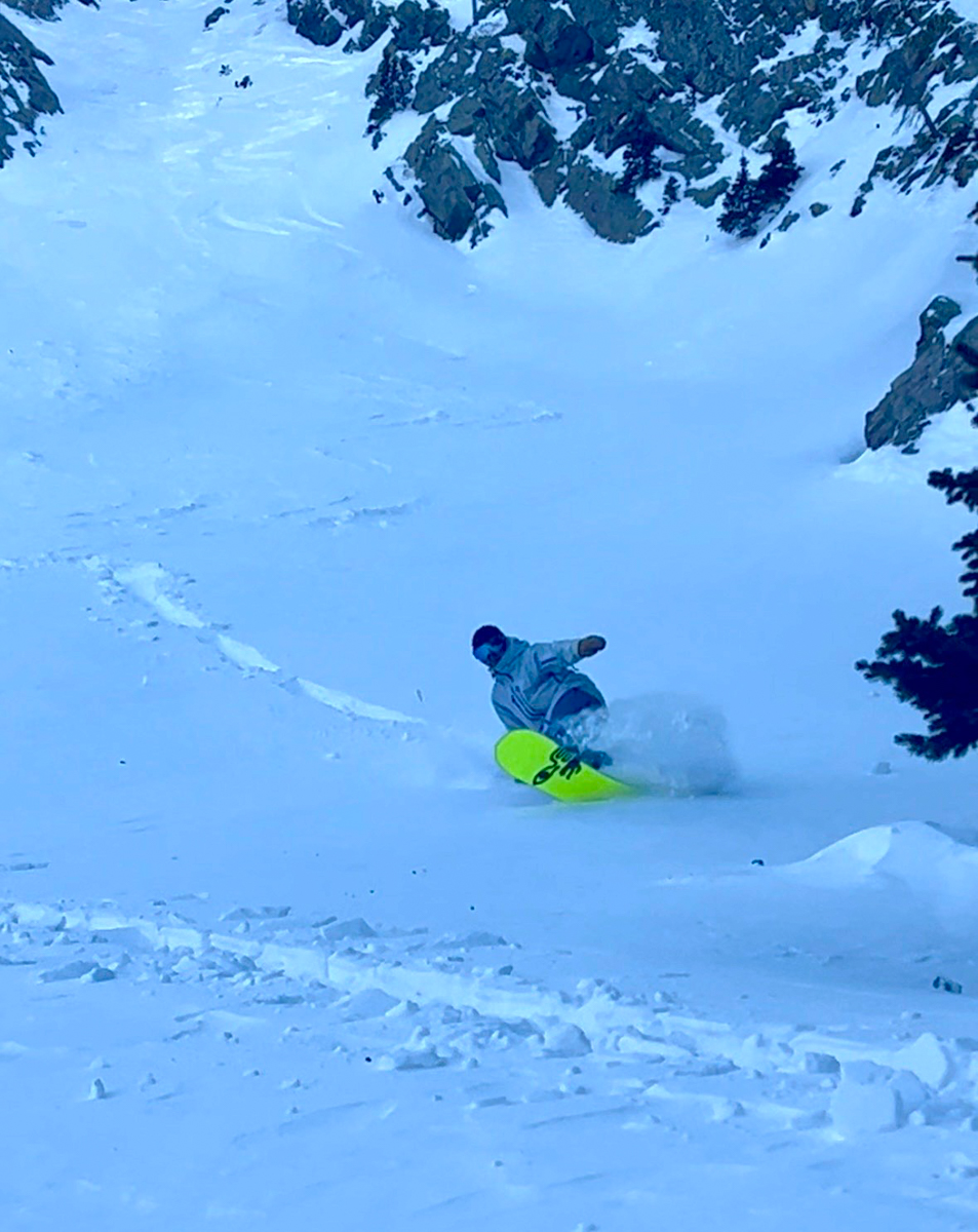 Snowboarding Powder in Taos