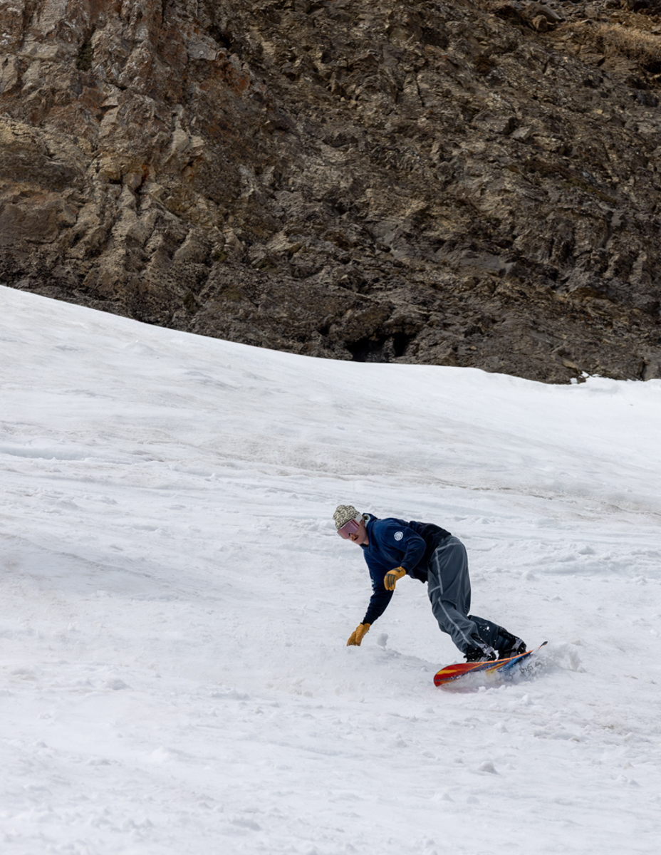 Man Riding Jackson Hole on SNowboard