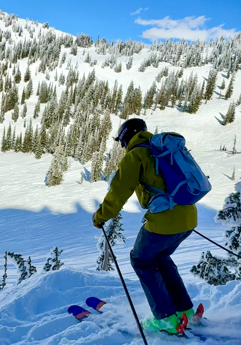 SKier Dropping into Chute