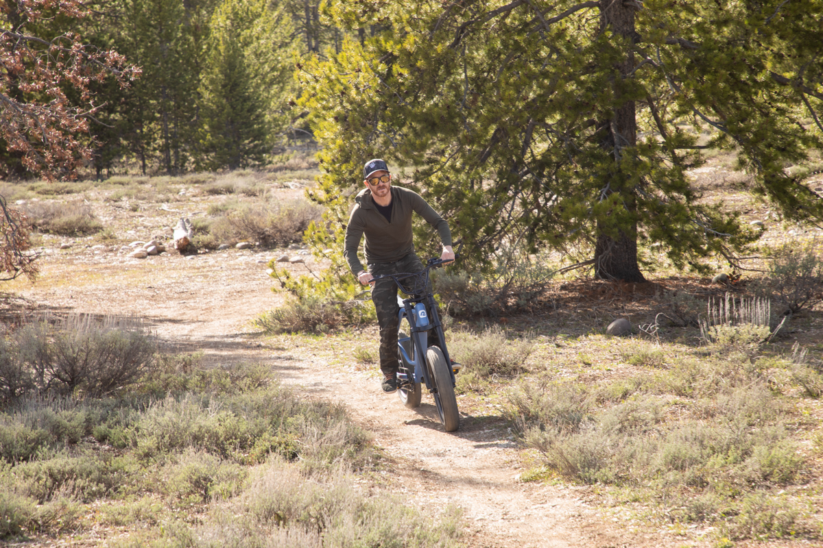 Riding E-Bike on Dirt Trails