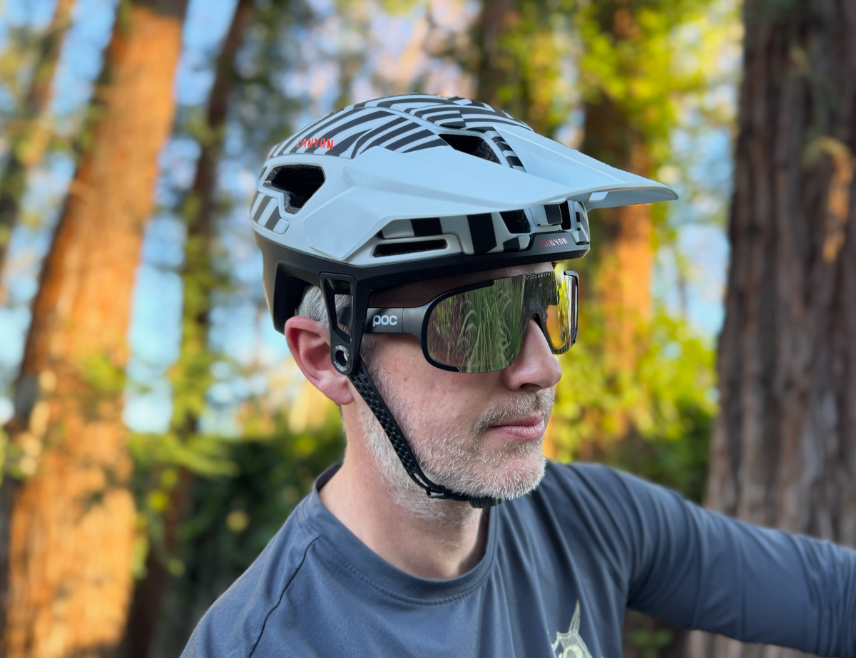 Man Wearing POC Glasses with Canyon Bike Helmet
