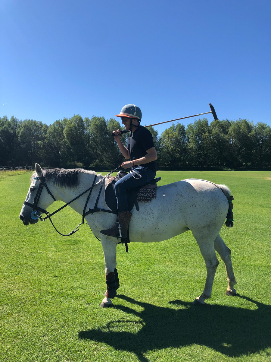 After years of horseback riding and countless stick-and-ball sessions, Mountain Weekly News founder Mike Hardaker begins training with a mallet under the guidance of professional polo players at Jackson Hole Polo Club. | Photos: Marcos Villanueva / Mountain Weekly News