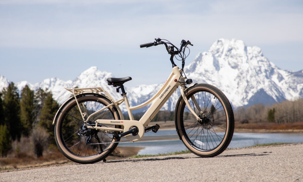 The Retrospec Beaumont Rev+ commuter e-bike tested in Jackson Hole for daily riding and recreation.
