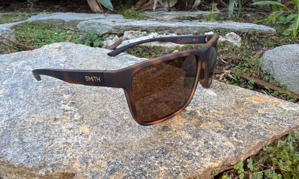 Side profile of Smith Riptide sunglasses with tortoise frame and brown lenses tested in Southern California for lightweight feel and stable fit during active use | Photo David Undercofler Mountain Weekly News