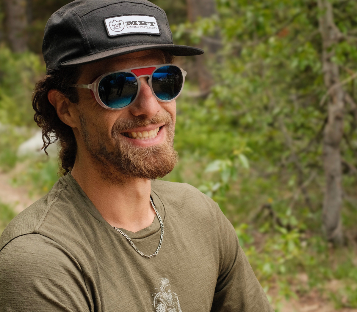 Pat Kinney wearing Vuarnet Ice Round sunglasses outdoors during field testing