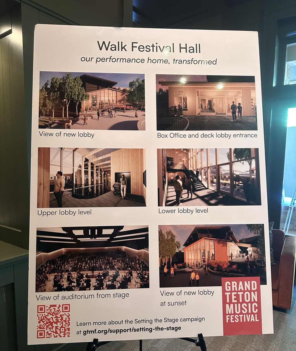 Historical display highlights the history of Walk Festival Hall and the Grand Teton Music Festival
