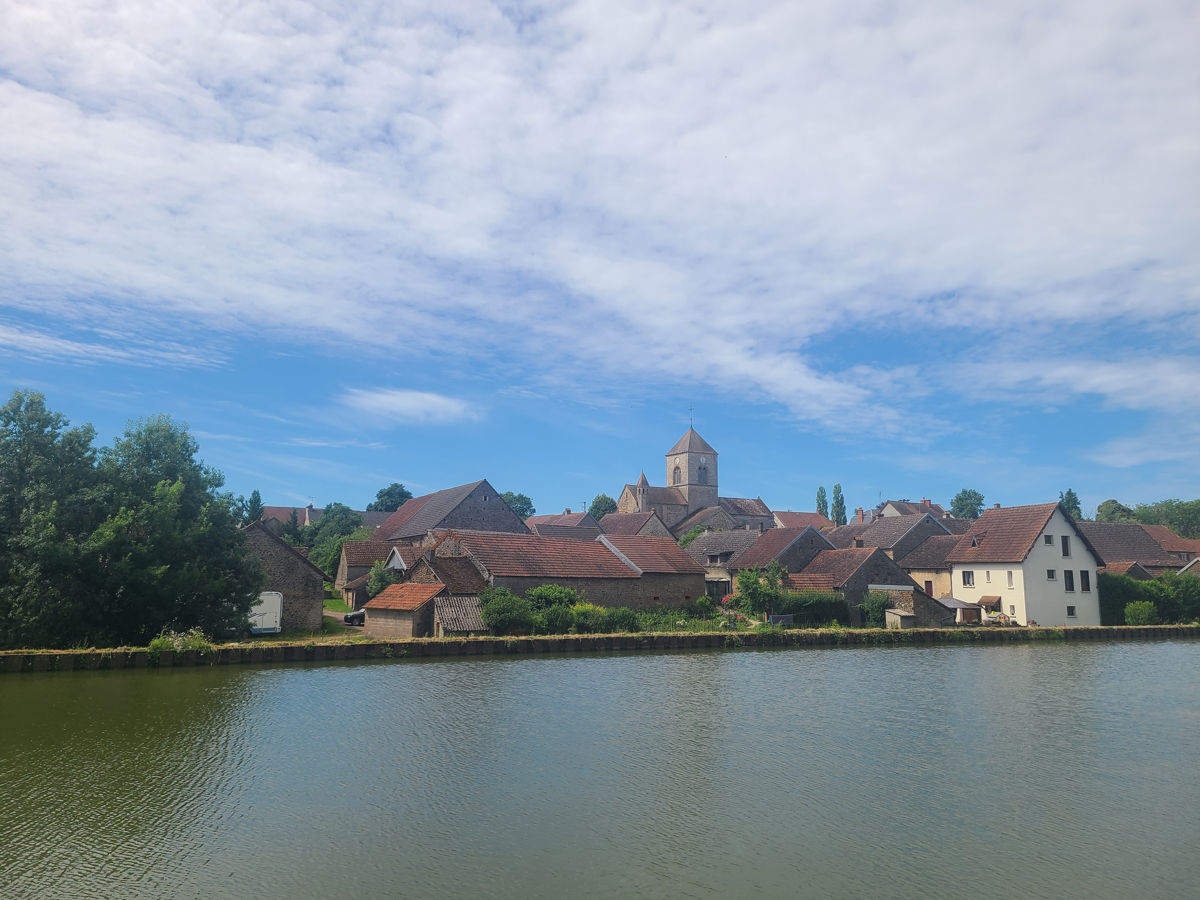 A picturesque village along the Burgundy Canal