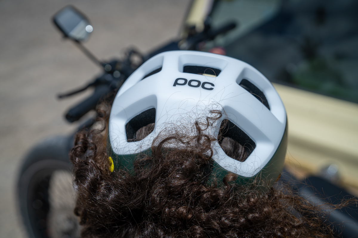 POC Cularis MTB helmet showing oversized ventilation channels for trail riding