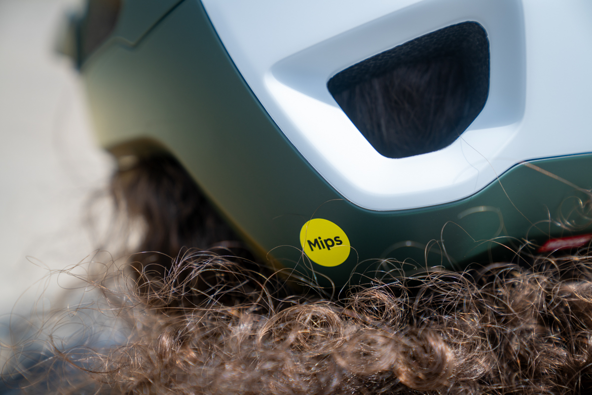 Close-up of the POC Cularis MIPS Air Node rotational impact protection system
